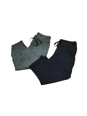 Athletic Works Bundle Olive Green and Black Cropped Lounge Pants Size Medium